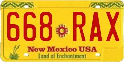 NM license plate 668RAX