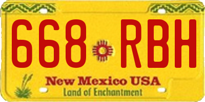 NM license plate 668RBH