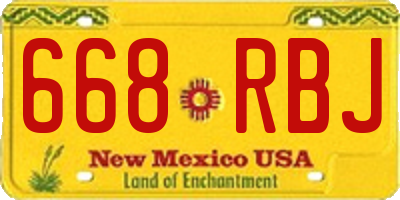NM license plate 668RBJ