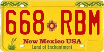 NM license plate 668RBM