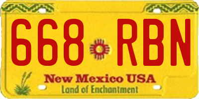 NM license plate 668RBN