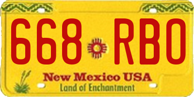 NM license plate 668RBO
