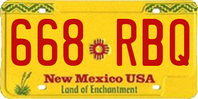 NM license plate 668RBQ