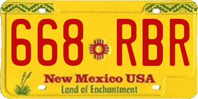 NM license plate 668RBR