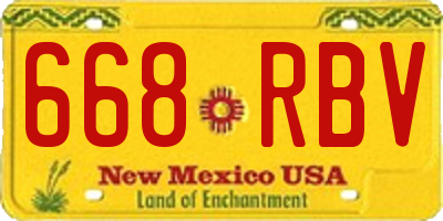 NM license plate 668RBV