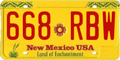 NM license plate 668RBW