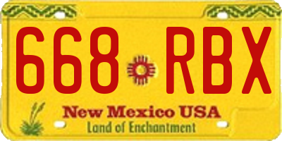 NM license plate 668RBX