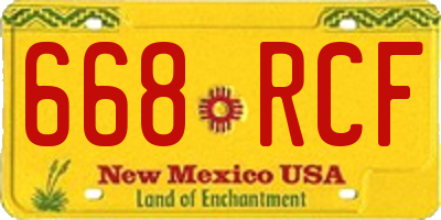 NM license plate 668RCF