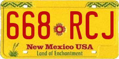 NM license plate 668RCJ