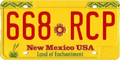 NM license plate 668RCP