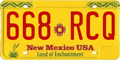 NM license plate 668RCQ