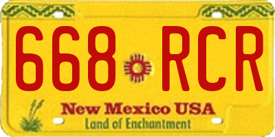 NM license plate 668RCR