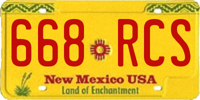 NM license plate 668RCS