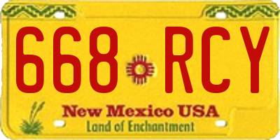 NM license plate 668RCY