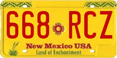 NM license plate 668RCZ
