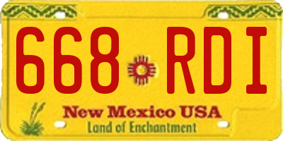 NM license plate 668RDI