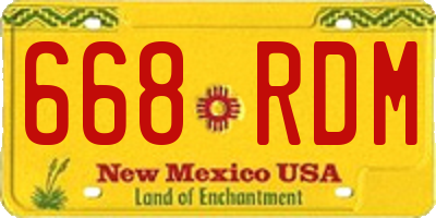 NM license plate 668RDM