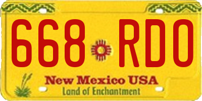 NM license plate 668RDO