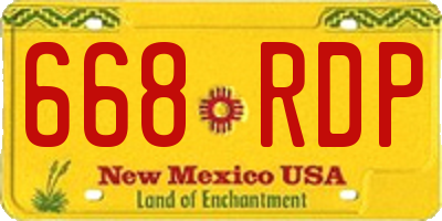 NM license plate 668RDP
