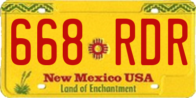 NM license plate 668RDR