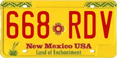 NM license plate 668RDV
