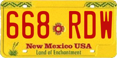 NM license plate 668RDW