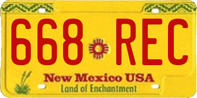 NM license plate 668REC