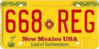NM license plate 668REG