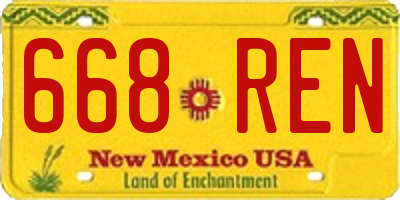 NM license plate 668REN