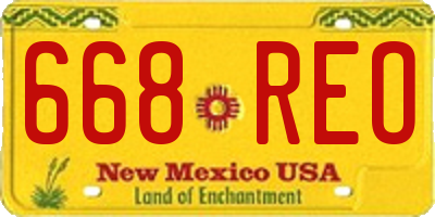 NM license plate 668REO