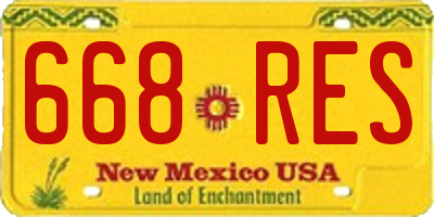 NM license plate 668RES