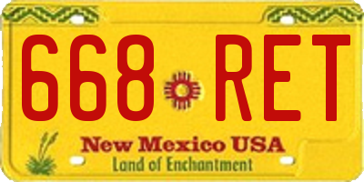 NM license plate 668RET
