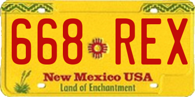 NM license plate 668REX