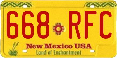 NM license plate 668RFC