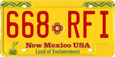 NM license plate 668RFI