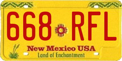 NM license plate 668RFL