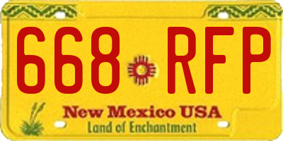 NM license plate 668RFP