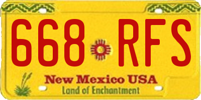 NM license plate 668RFS