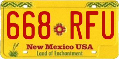 NM license plate 668RFU