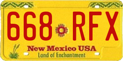NM license plate 668RFX