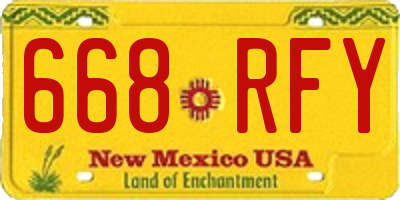 NM license plate 668RFY