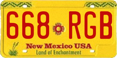 NM license plate 668RGB