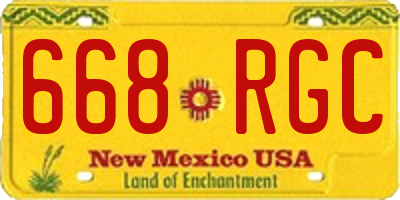NM license plate 668RGC