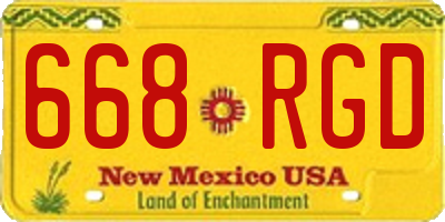NM license plate 668RGD