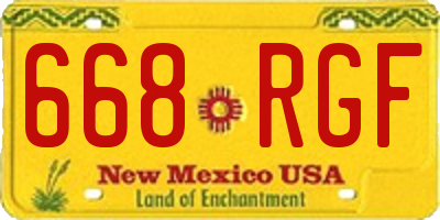 NM license plate 668RGF
