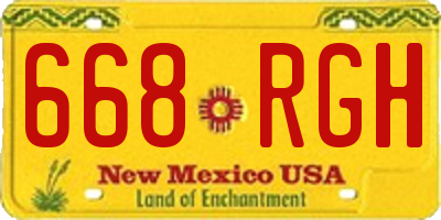 NM license plate 668RGH