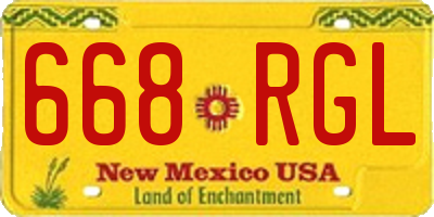 NM license plate 668RGL