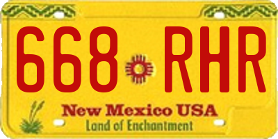 NM license plate 668RHR