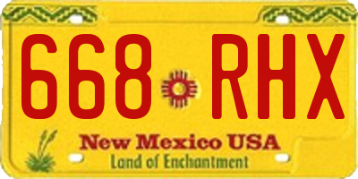 NM license plate 668RHX