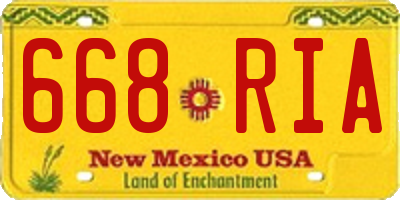 NM license plate 668RIA